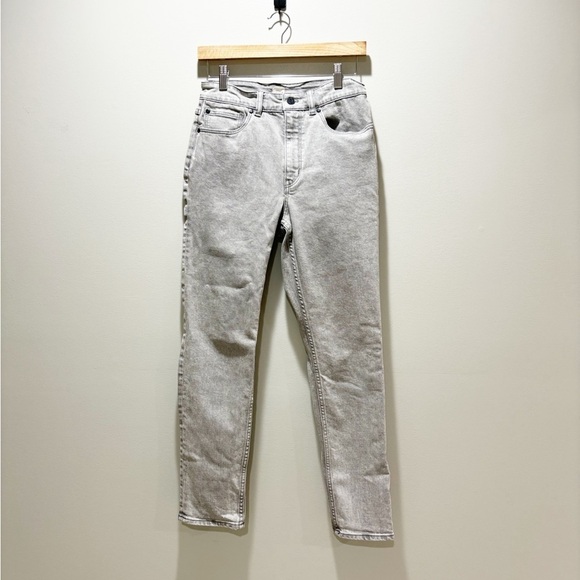 LA VIE REBECCA TAYLOR Women’s Ines Acid Ink Wash Grey Straight Leg Jeans Size 27 - Picture 3 of 7